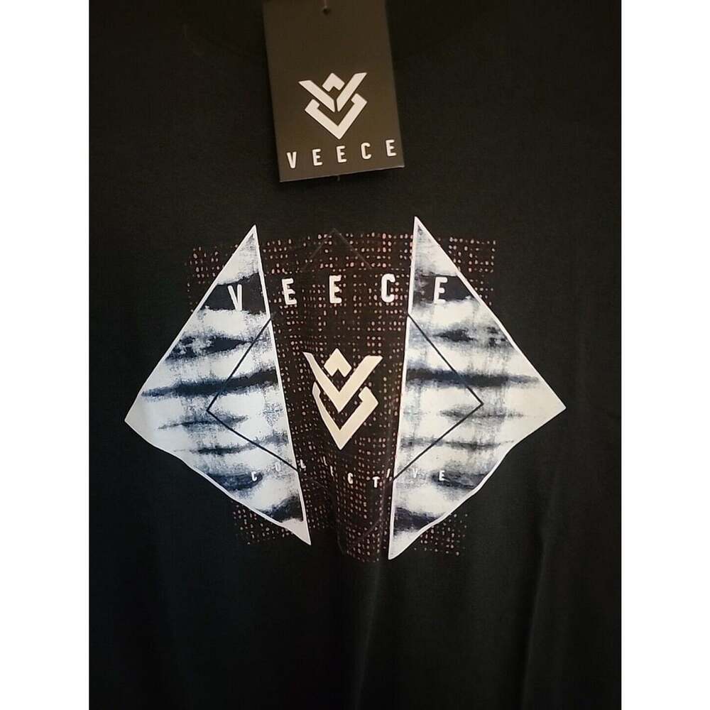 VEECE Men's Short Sleeve T-Shirt Black Graphic Logo Comfy Sz S CR6 Excellent